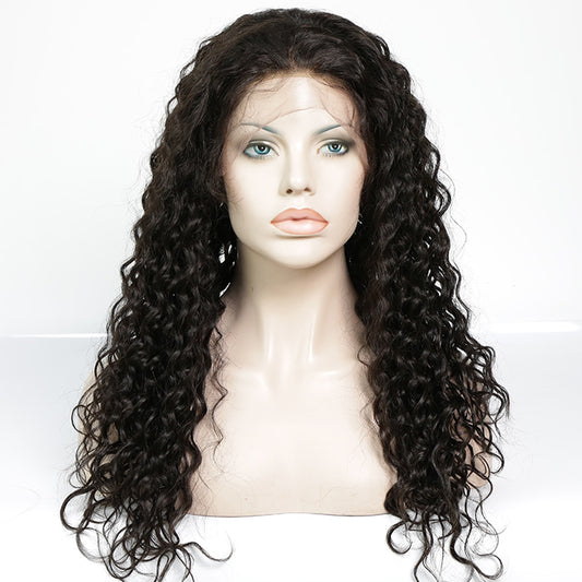 Wholesale 100% Human Hair Water Wave 18" Glueless Wig.